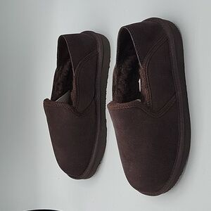 New Aussie Merino Chocolate Byron Suede Slippers 8